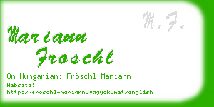 mariann froschl business card