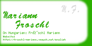 mariann froschl business card